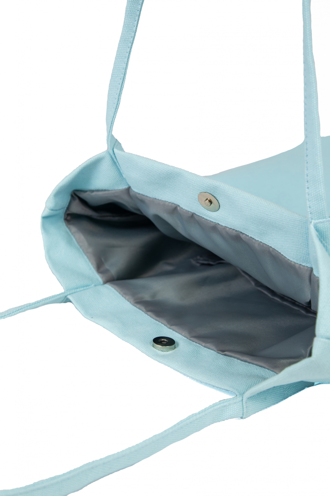 Шоппер 2 с кнопкой  голубой