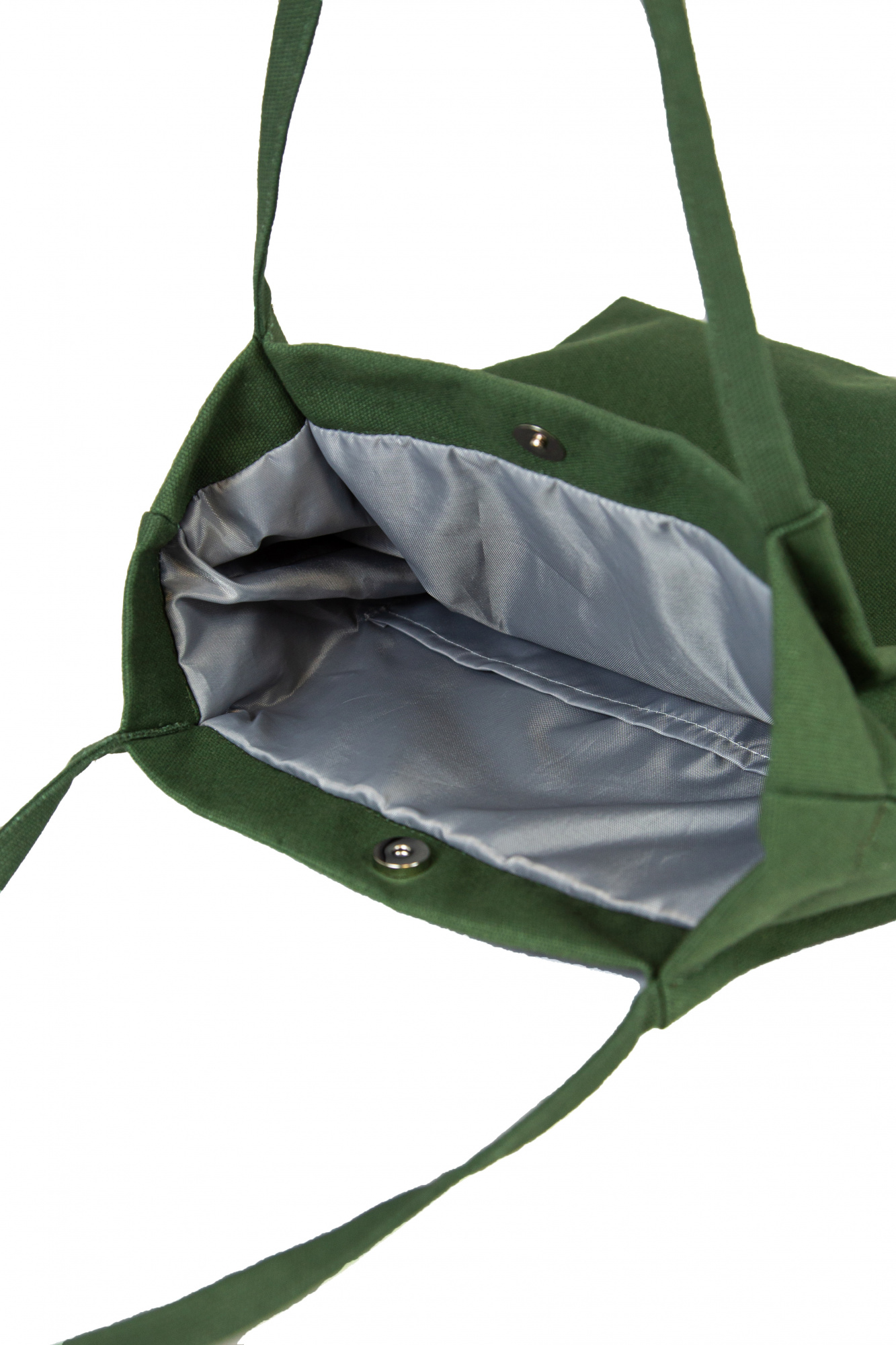 Шоппер 2 с кнопкой  зелёный